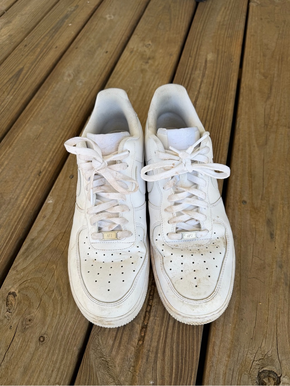 White Nike Air Force 1 Low Top Sneakers - Picture 2 of 6